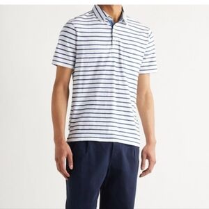 Faherty Cotton Jersey Striped Polo Short Sleeve